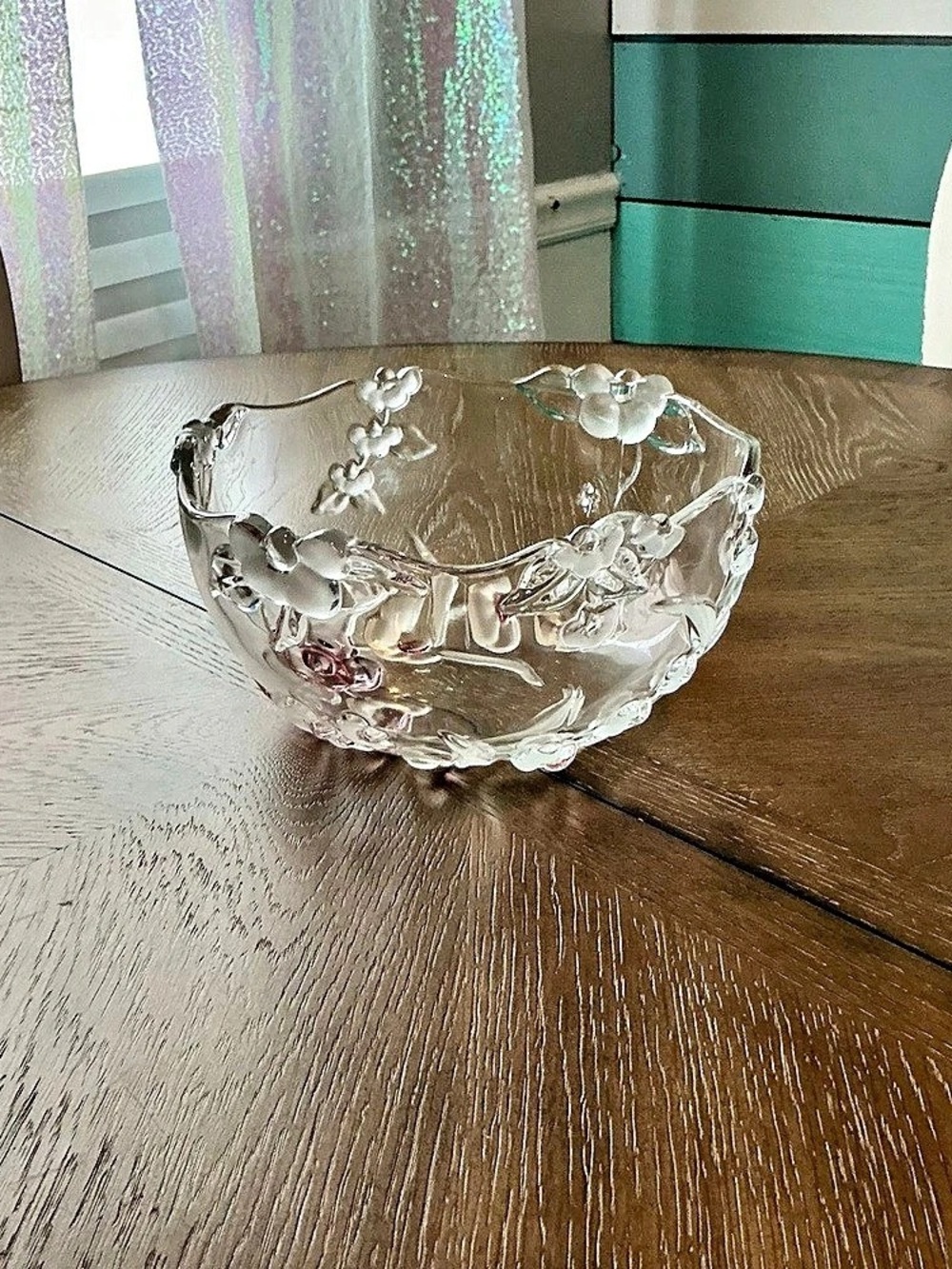 Vintage MIKASA Crystal Cherry Blossom Time Glass Bowl Toska WaltherGlas Germany